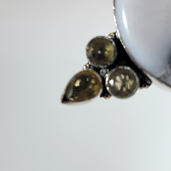 Handmade Pendant with Dendritic Opal & Agate Accents – Silver Natural Stone - Picture 6 of 10